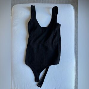Free People Black Ribbed Shapewear Bodysuit